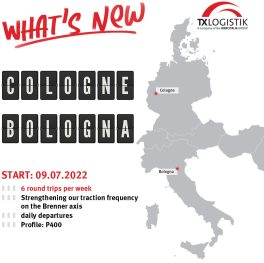 TX Logistik (Mercitalia-Gruppe) fährt mehr Züge zwischen Köln und Bologna