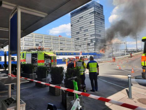 Brand der SBB Re 450 in Altstetten wegen defektem Haupttrafo