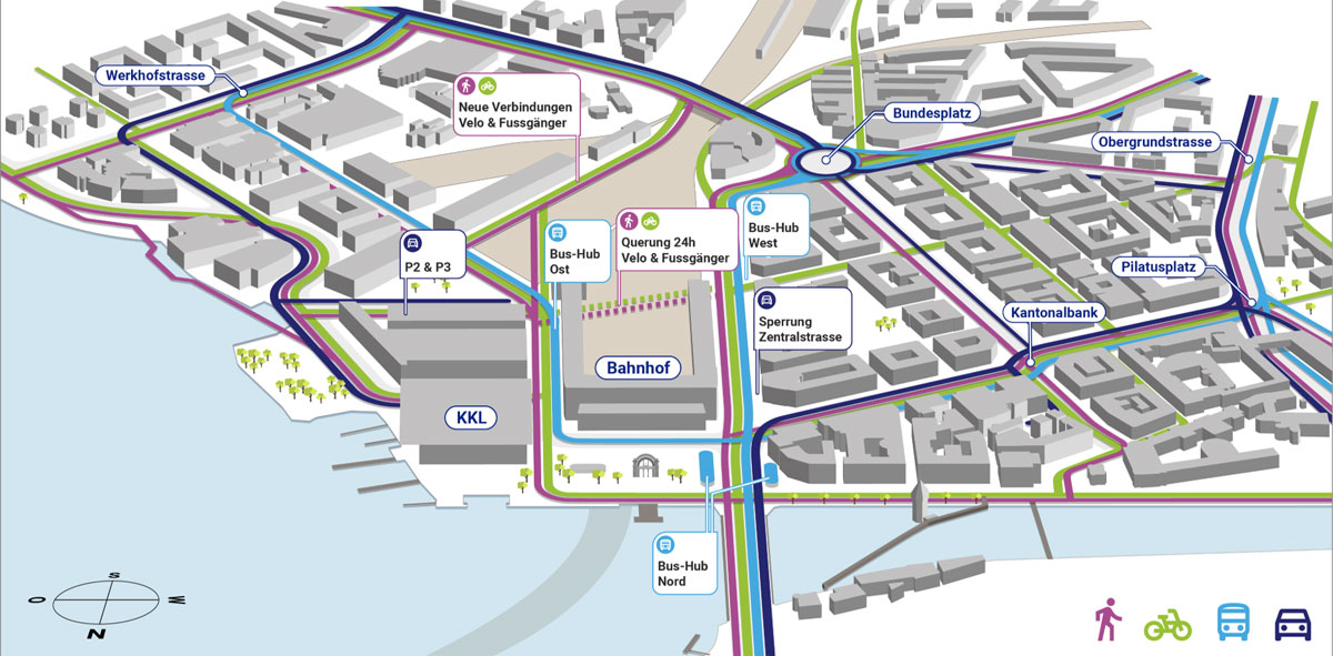 Infografik Zielbild 2040 Gesamtverkehrskonzept Raum Bahnhof_Kanton Luzern_1 7 24