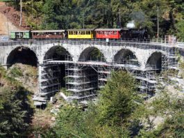 Bauarbeiten Viadukt Baye de Clarens_Museumbahn Blonay-Chamby_10 9 23