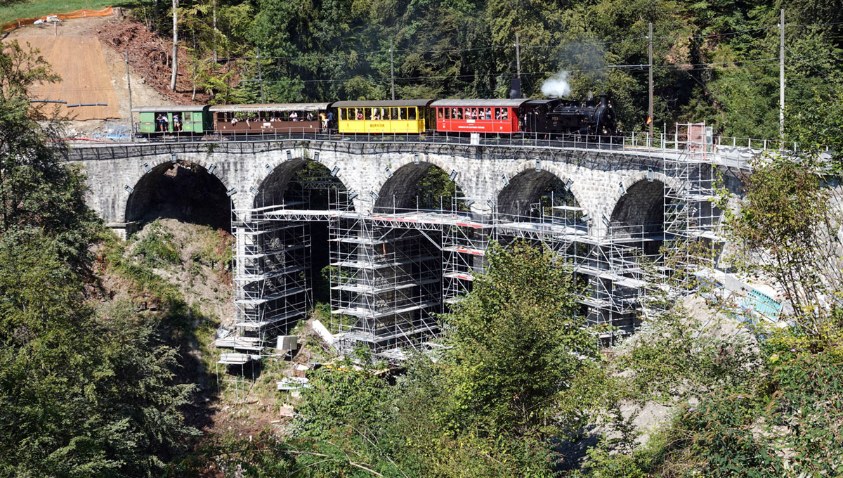 Bauarbeiten Viadukt Baye de Clarens_Museumbahn Blonay-Chamby_10 9 23