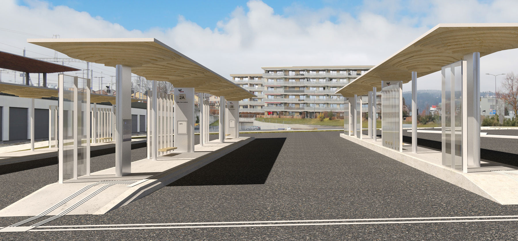 Regionalbusbahnhof Bulle Visualisierung_TPF Infra Baraki_01 25